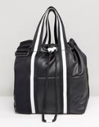 New Look Contrast Drawstring Bucket Bag - Black