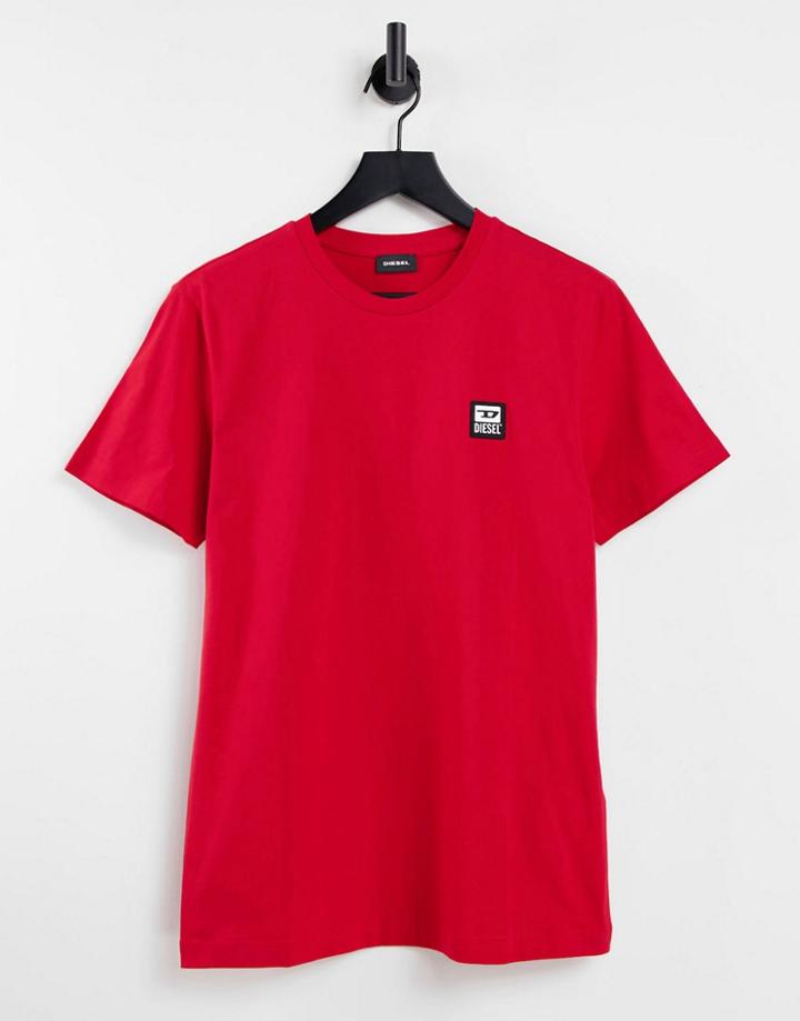 Diesel T-diegos K30 Badge Logo T-shirt In Red