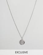 Reclaimed Vintage Inspired Necklace With Saint Christopher Pendant - Silver