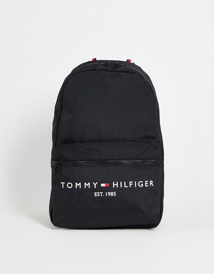 Tommy Hilfiger Est. 1985 Logo Backpack In Black