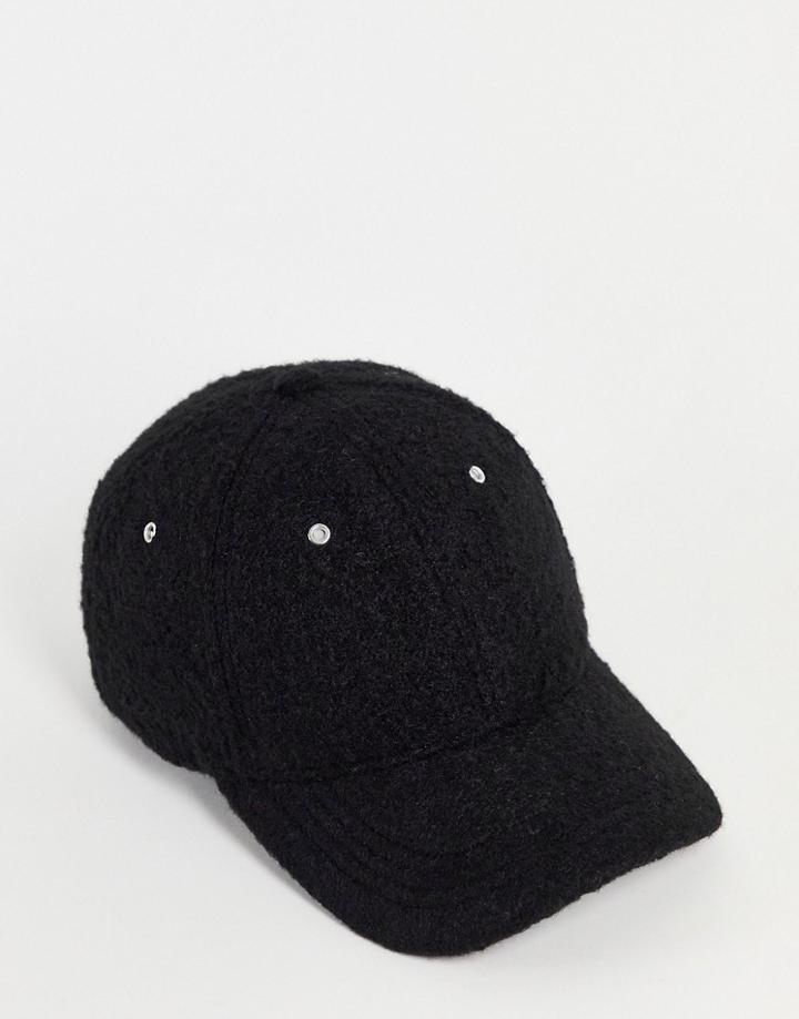 Topman Fleece Cap In Black