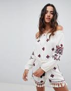 Raga Tessi Printed Romper-white