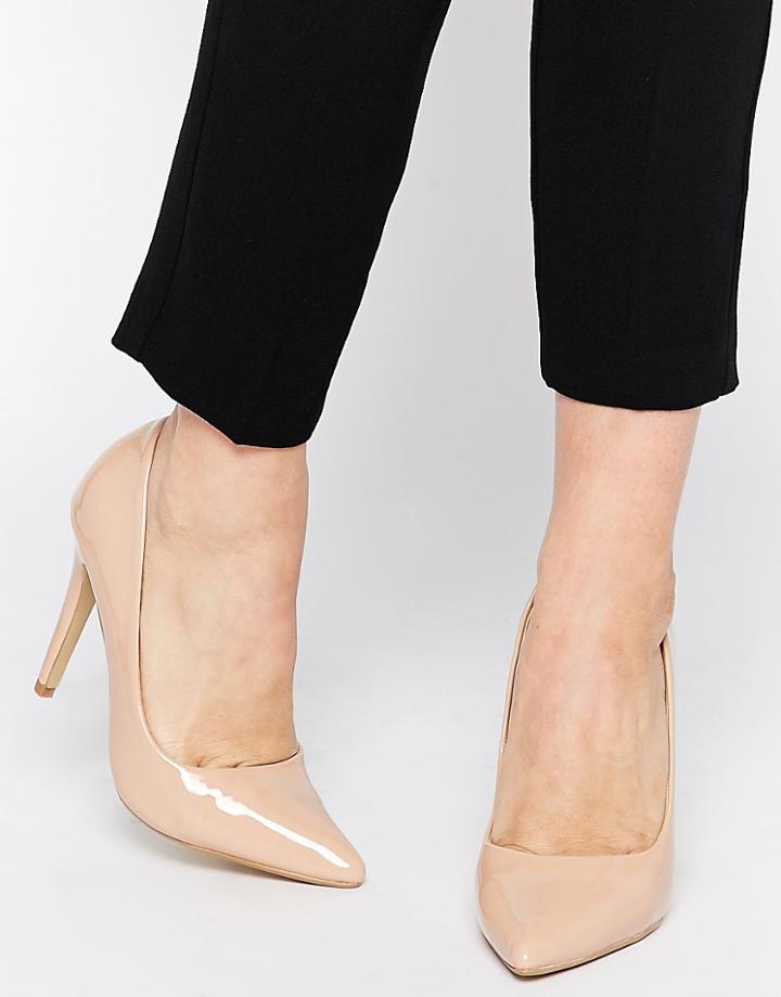 Head Over Heels By Dune Audrine Patent Nude Pumps - Beige