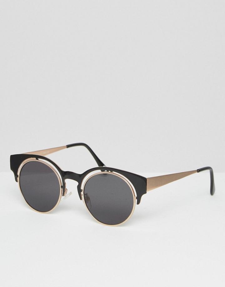 Asos Sunglasses With Floating Lens - Black