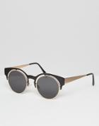 Asos Sunglasses With Floating Lens - Black