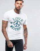 Love Moschino T-shirt With Peace Print - White
