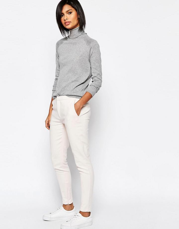 Selected Muse Cropped Skinny Pants - Silver Peony