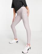 Puma Studio Yogini Luxe High Waisted Leggings With Mesh Insert In Mauve-purple
