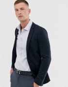 Asos Design Super Skinny Jersey Blazer In Navy