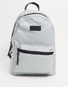 Consigned Zip Round Pocket Backpack In Light Gray-grey