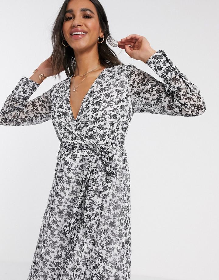 Y.a.s Wrap Dress In Ditsy Floral-multi