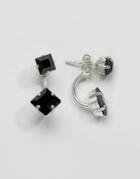 Krystal Swarovski Crystal Cube Square Earrings - Black