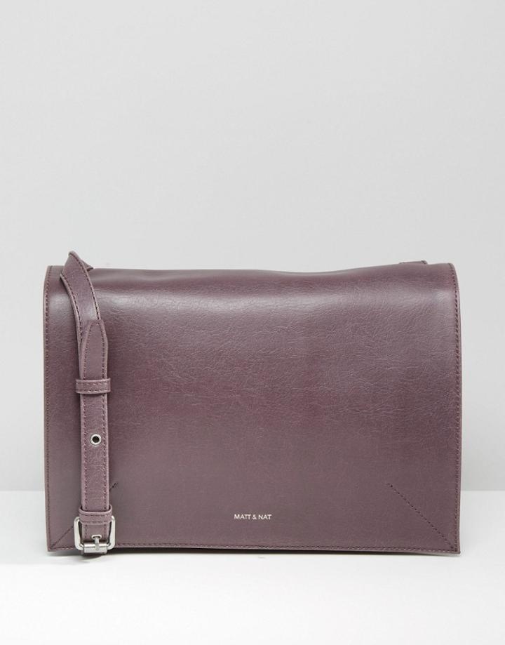 Matt & Nat 3 Compartment Cross Body Bag - Grape