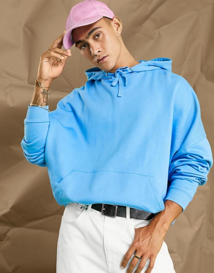 Asos Design Super Oversized Hoodie In Bright Blue