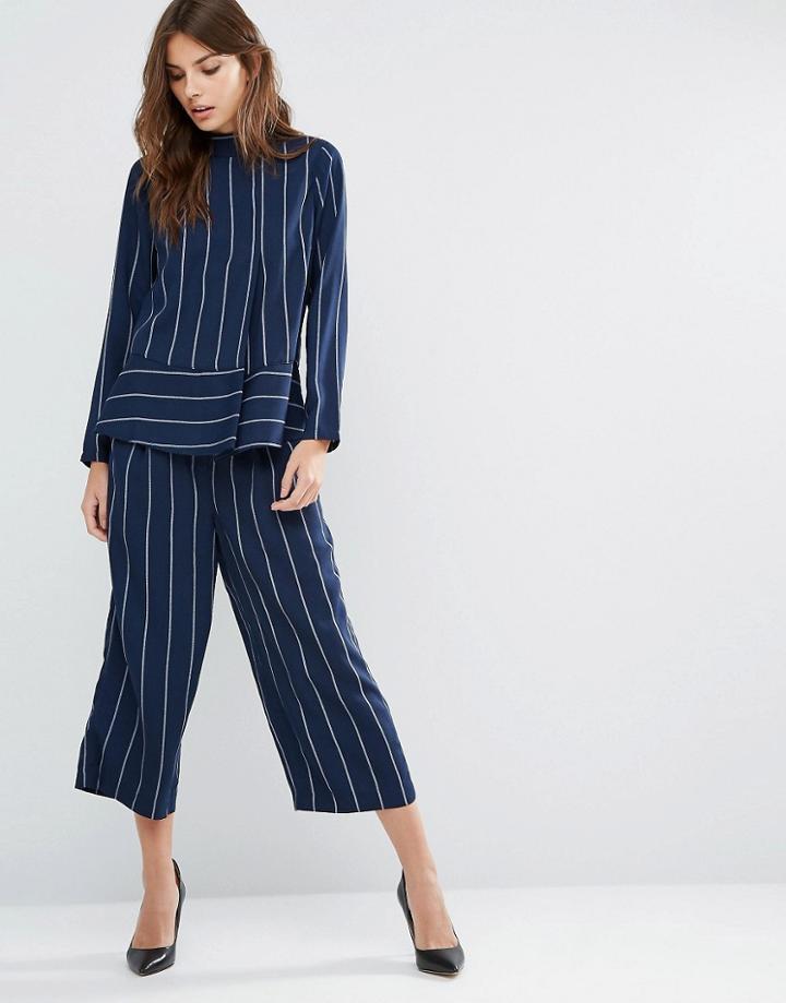 Y.a.s Heim Stripe Pant - Navy