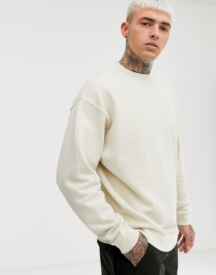 Asos Design Two-piece Oversized Sweatshirt In Beige - Beige