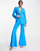 Asos Design Jersey Suit Super Flare In Electric Blue