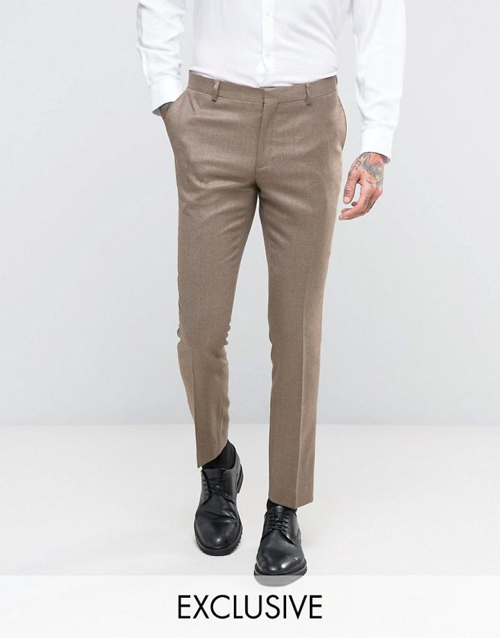 Number Eight Savile Row Skinny Suit Pant - Beige