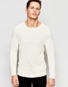 Selected Homme Crew Neck Knitted Sweater - Marshmallow