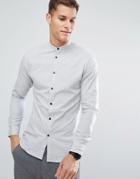 Selected Homme Slim Shirt In Mini Grid Print With Contrast Buttons - White