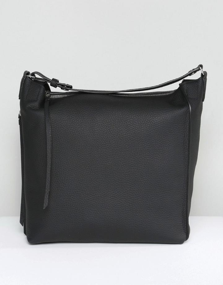 Allsaints Mini Backpack In Slouchy Leather - Black