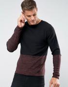 Troy Faded Space Dyed Knitted Sweater - Black