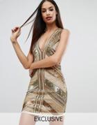 Starlet Paneled Sequin Mini Dress - Gold