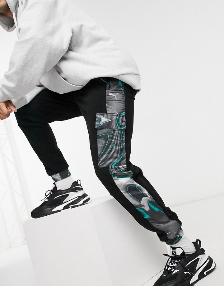 Puma Mercedes Street Cuffed Sweatpants In Black