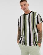 New Look T-shirt With Paris Print In Vertical Stripe - Pink