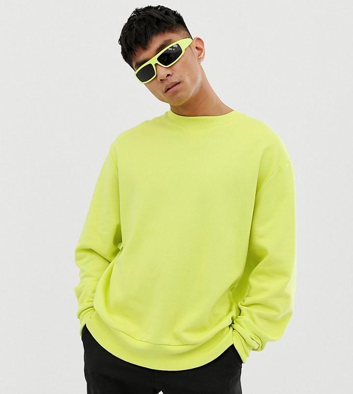 Collusion Sweatshirt In Neon Green