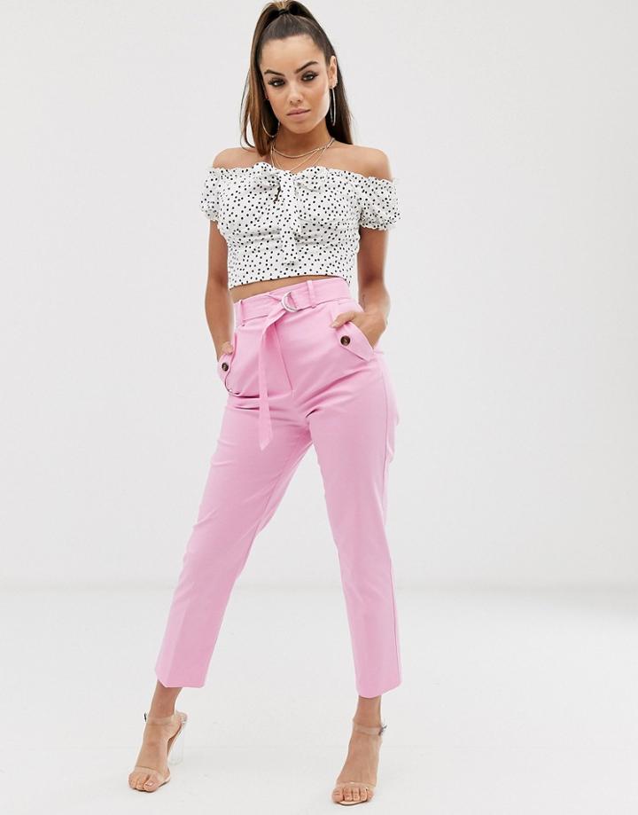 Asos Design Utility Slim Pants-pink