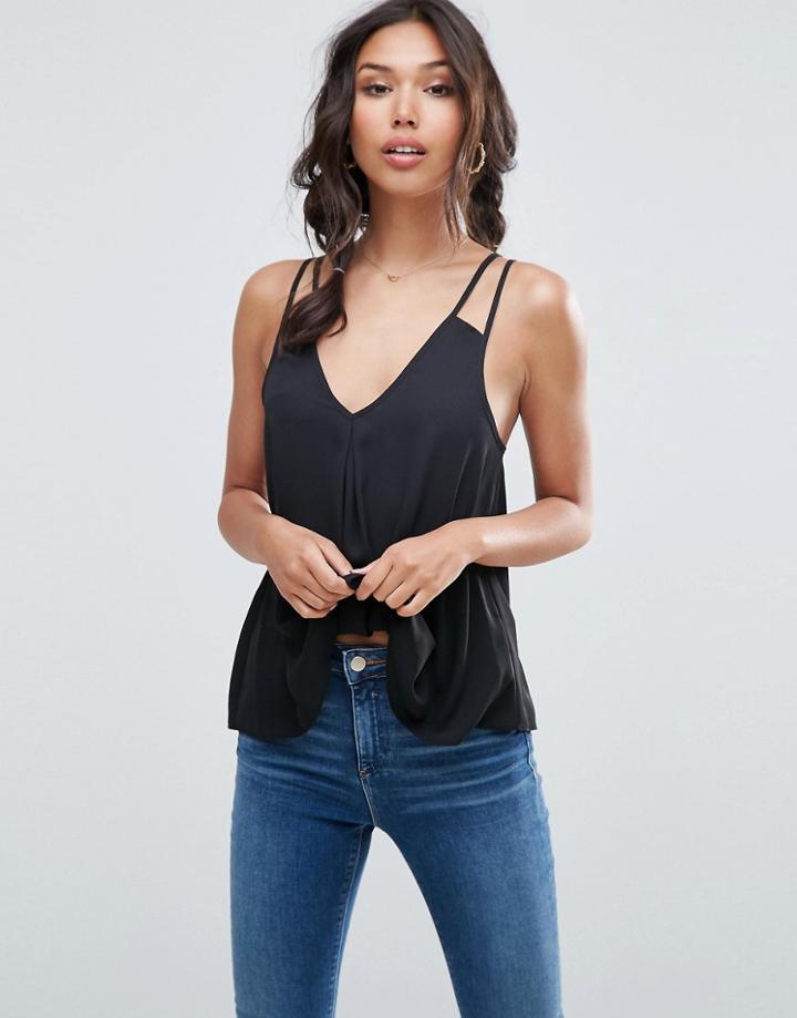 Asos Swing Cami With Strap Detail - Black