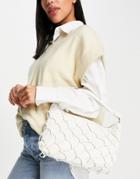 Mango Cylinder Baguette Bag In White