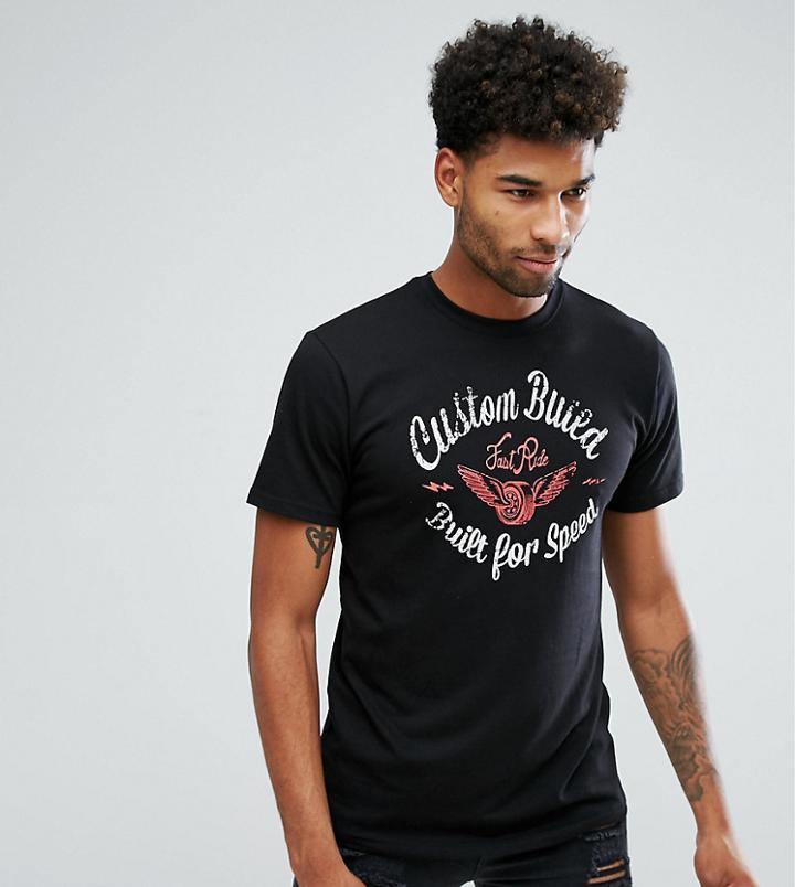 Jacamo Tall T-shirt With Graphic Print In Black - Black