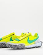 Nike Waffle Racer Crater Sneakers In Yellow Strike