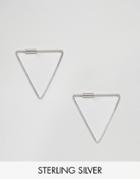Kingsley Ryan Fine Triangle Hoop Earrings - Silver