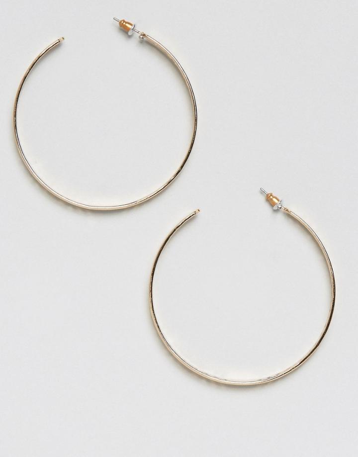 Asos 60mm Cut Out Detail Hoop Earrings - Gold