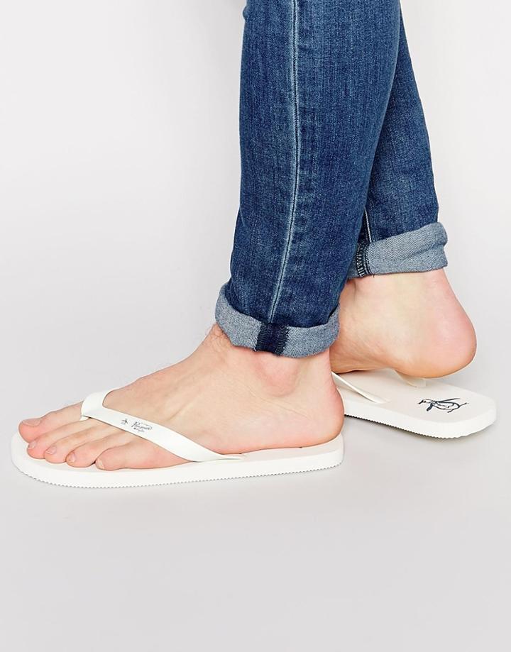 Original Penguin Flip Flops - White