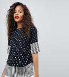 Y.a.s Tall Spot And Stripe Blouse - Multi