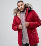 Sixth June Parka Coat In Red With Black Faux Fur Hood Exclusive To Asos - Red