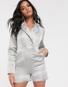 Unique21 Tailored Shimmer Blazer Playsuit-green