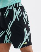 Asos 4505 Training Shorts In Mid Length With All Over Print-black