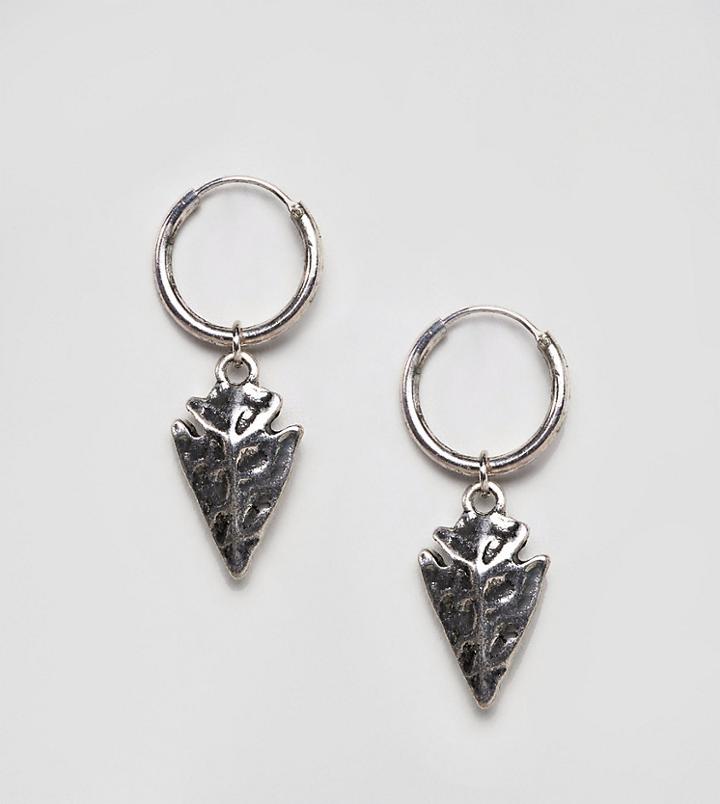 Reclaimed Vintage Inspired Arrow Hoop Earrings Exclusive To Asos - Silver
