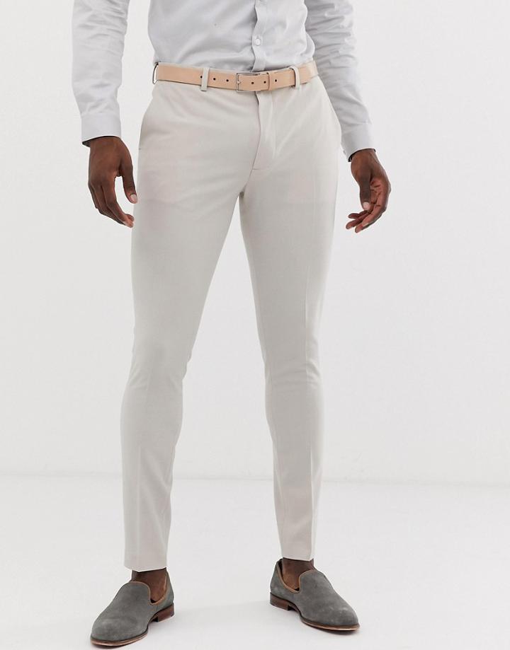 Asos Design Wedding Super Skinny Suit Pants In Dove Gray - Gray
