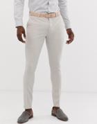 Asos Design Wedding Super Skinny Suit Pants In Dove Gray - Gray