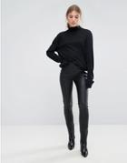 Weekday Press Collection Leather Pant - Black