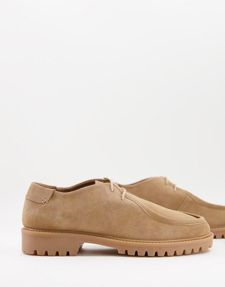H By Hudson Sledge Desert Shoes In Beige Suede-neutral