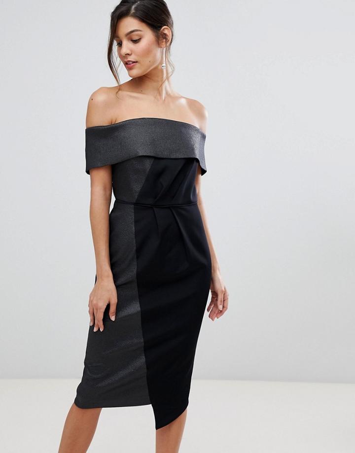 Coast Lou Lou Bardot Metallic Dress - Black