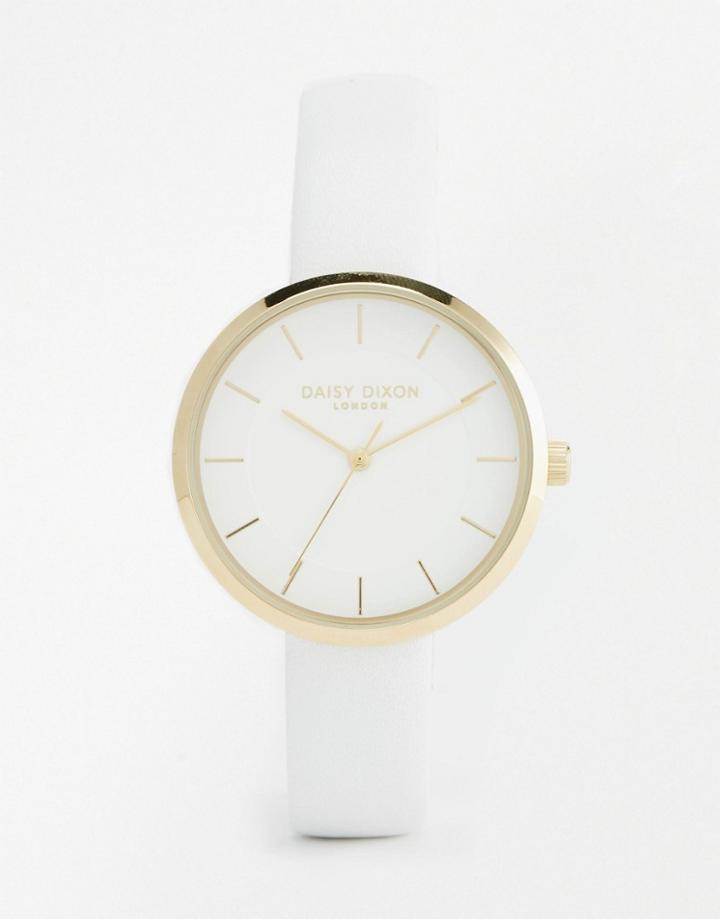 Daisy Dixon Gold White Leather Watch - White