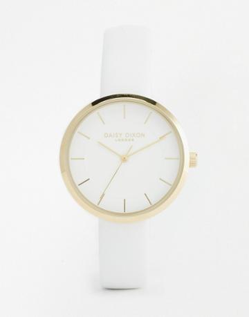 Daisy Dixon Gold White Leather Watch - White